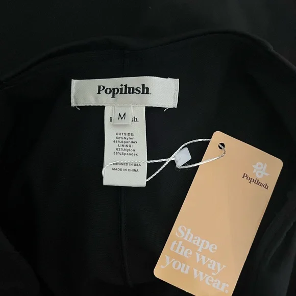 NWT Popilush Midi Skirts Lace Shapewear Split Satin High Waisted Bodycon Medium - Picture 7 of 9